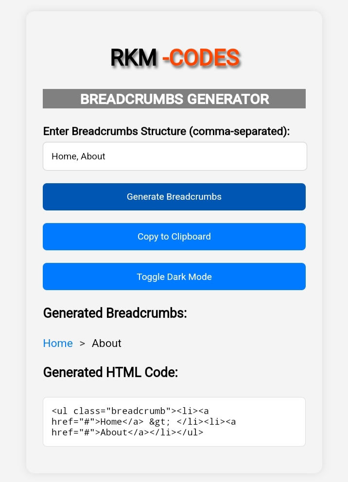 Breadcrumbs Example